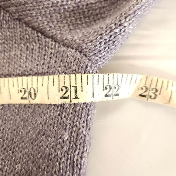 Chicos 3 Women 16 Purple Acrylic Blend Open Knit Scoop Neck Pullover Sweater - Picture 4 of 6